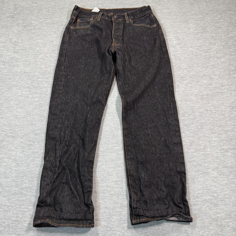 Levis 501 Jeans‎ Mens 31x30 Straight Button Fly Mid Rise Dark Wash Denim (30x28)